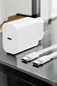 İOS Uyumlu Type-C Girişli Hızlı Şarj 15/15 Pro Max Adaptör ve Kablosu - 5