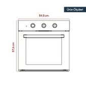 Kumtel Beyaz Cam Ankastre Fırın 8 Prog. B66-SF2(MT) - 3