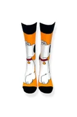 Tekli Unisex Anime Desenli Turuncu Renkli Esnek Nem Alabilen Pamuklu Çorap thumbnail 4