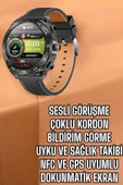 Akıllı Saat Nabız Ölçer Uyku Takibi Sesli Görüşme Bildirim Görme thumbnail 2