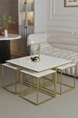 Florit Mobilya Mdf  Orta Sehpa,Zigon Sehpa,4+1 Sehpa,Pizza Sehpa,Gold Kaplama - 1