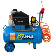 Puma Hava Kompresörü 50 lt (Yağlı) 50 litre Kompresör 5 metre hava hortumu ve Hava Tabancası HEDİYE thumbnail 2