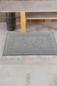 Gri Greek Ayak Havlusu - 50x70 Cm, 245 Gr, %100 Pamuk, Spa Ve Otel Banyo Paspası, Günlük Kullanıma - 1
