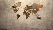 Vintage Ahşap Dünya Haritası Duvar Kağıdı thumbnail 7