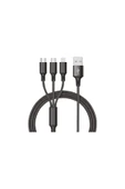 BOOD Cs-61 3'lü Araç Kiti Micro Usb , Type-c, Lightning Girişli 2 Usb'li Araç Çakmak Şarjı - 1