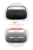 BeatBox Siyah LED Işıklı 20W Ses Bombası | USB, SD, AUX, FM Radyo ve Bluetooth Hoparlör - 4
