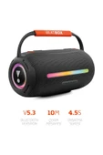 BeatBox Siyah LED Işıklı 20W Ses Bombası | USB, SD, AUX, FM Radyo ve Bluetooth Hoparlör - 3