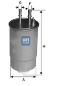UFI Alfa Romeo Alfa159 Mazot Filtresi Komple 24one01 Lınea 1.3 Jtd Doblo Fiorino 1.3 - 1