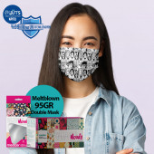 Medizer İnsanlar Desenli Cerrahi Maske Meltblown Kumaş - 10'lu 3 Kutu - 3