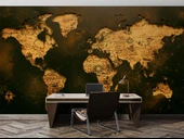 Ahşap Dünya Haritası Duvar Kağıdı thumbnail 4