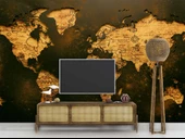 Ahşap Dünya Haritası Duvar Kağıdı thumbnail 3