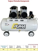 PUMA SESSİZ YAĞSIZ PİSTONLU KOMPRESÖR - 100 Lt - 4 HP - 8 Bar thumbnail 2