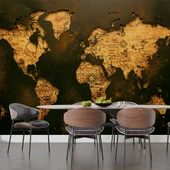 Ahşap Dünya Haritası Duvar Kağıdı thumbnail 5