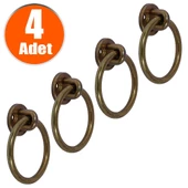 Sarkaç Eskitme Antik Sarı Metal Halka (4 ADET) Mobilya Mutfak Çekmece Dolap Kulpu Kulbu Kulpları - 1