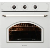 Kumtel Rustik Beyaz Cam Ankastre Fırın 4 Prog. B66-SF2(MT) - 1