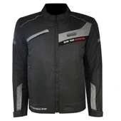 Prosev 5305 Kışlık Motosiklet Montu Hörgüçlü (Gri-Siyah) - 1
