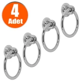Caliber Sarkaç Dolap Dolabı Çekmece Kulpu Kulbu Krom Metal Halka Kulpları (4 ADET) Mobilya Mutfak - 1