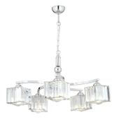 Apliqa Rima 5 Kollu Krom Kaplama Kristalli Taşlı Modern Tasarım Avize - 1