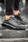 Erkek Sneaker Erkek Ayakkabı Sıyah Tarz295sol - 2