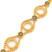 Üç Çeyrekli Çerçeve Bileklik Çelik Altın Kaplama BLK-1088 thumbnail 5