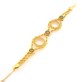 İki Çeyrekli Çerçeve Bileklik Çelik Altın Kaplama BLK-1066 thumbnail 5