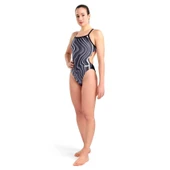 Arena Swimsuit Challenge Back Marbled Kadın Siyah Yüzücü Mayosu 005562550 - 3