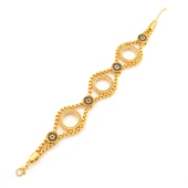 Üç Çeyrekli Çerçeve Bileklik Çelik Altın Kaplama BLK-1088 thumbnail 1