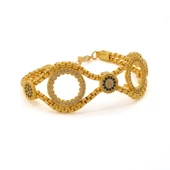 İki Çeyrekli Çerçeve Bileklik Çelik Altın Kaplama BLK-1065 thumbnail 5