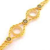 İki Çeyrekli Çerçeve Bileklik Çelik Altın Kaplama BLK-1066 thumbnail 4