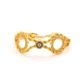 İki Çeyrekli Çerçeve Bileklik Çelik Altın Kaplama BLK-1066 thumbnail 1