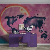Grafitti Dünya Haritası Duvar Kağıdı thumbnail 4