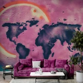 Grafitti Dünya Haritası Duvar Kağıdı thumbnail 1