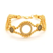 Üç Çeyrekli Çerçeve Bileklik Çelik Altın Kaplama BLK-1088 thumbnail 3