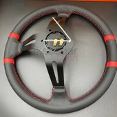 Tempra-Tipo Göbek-35cm Siyah Deri Drifting Momo Spor Direksiyon - 4