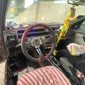 Tempra-Tipo Göbek-35cm Siyah Deri Drifting Momo Spor Direksiyon - 5