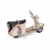 Nostaljik Dekoratif El Yapımı ve Boyaması Metal Scooter Biblo - 2