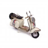 Nostaljik Dekoratif El Yapımı ve Boyaması Metal Scooter Biblo - 3