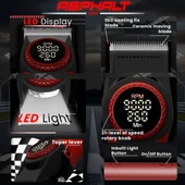 VGR V-001 Profesyonel  Berberler için Karbon Çelik Bıçak Saç Kesme Makinesi 9000RPM, LED Ekran - 5