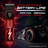 VGR V-001 Profesyonel  Berberler için Karbon Çelik Bıçak Saç Kesme Makinesi 9000RPM, LED Ekran - 4