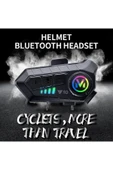 Kask Kulaklık Y10 intercom Rgb Işıklı Motosiklet Otomotik Cevaplama - 6