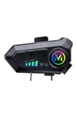 Kask Kulaklık Y10 intercom Rgb Işıklı Motosiklet Otomotik Cevaplama - 1