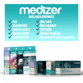 Medizer Siyah Yüzler Desenli Cerrahi Maske Meltblown Kumaş - 10'lu 10 Kutu - 7