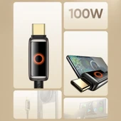 Mcdodo CA-6650 6A USB Typec Halo Solunum Işıklı Şarj Kablosu 1.2M - Siyah - 4