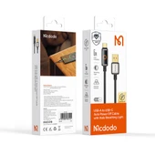 Mcdodo CA-6650 6A USB Typec Halo Solunum Işıklı Şarj Kablosu 1.2M - Siyah - 6
