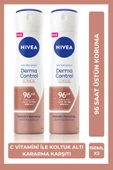 NIVEA Kadın Sprey Deodorant Derma Control Clinical 150ml, 96 Saat Üstün Ter Koruması, C Vitamini, X2 Adet - 1