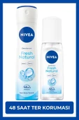 NIVEA Kadın Sprey Deodorant Fresh Natural 150ml ve Pump 75ml, 48 Saat Ter ve Ter Karşıtı, Ferahlık - 1