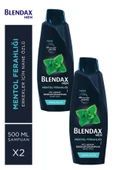 BLENDAX Erkekler Için Mentollü Şampuan 500 ml X 2 Adet - 1
