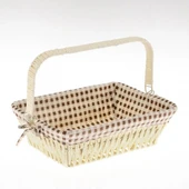UN 8284 KREM RENGİ DİKDÖRTGEN EKMEK SEPETİ 25*17*12 CM - 1