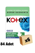 KOTEX Natural Gece Hijyenik Ped 14'lü 6 Adet - 1
