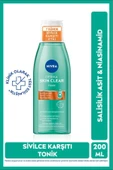 NIVEA Derma Skin Clear Sivilce Karşıtı Tonik 200ml,Salisilik Asit,Niasinamid,Deniz Tuzu,Gözenek Arındırıcı - 1